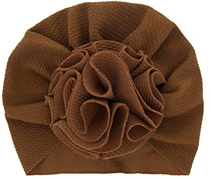 Uposao Turban Baby Stirnband,Kleinkind Kopfband Haarbänder Taufe Headwrap Neugeboren Baby Mädchen Weich Baumwolle Elastische Stretch Krankenhaus Hut Bohemia Donuts Cap Niedlich Babymützen,Braun