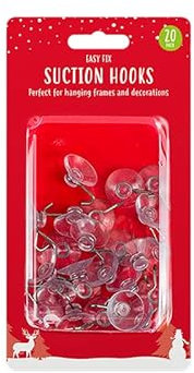 Gem Imports Lot de 20 crochets à ventouse pour guirlande lumineuse de Noël 20 mm