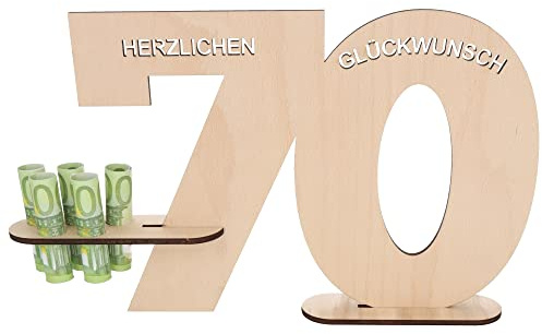 Spruchreif | XL-Gästebuch aus Holz | Holz Schild Gästebuch | Deko Zahlen 70 | Extra große Jahreszahlen | Geschenkidee zum 70.Geburtstag | Geburtstag | Jubiläum | Geschenk Mann Frau
