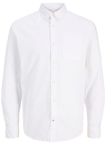 JACK & JONES Chemise Manches Longues Blanche Homme Oxford Blanc S