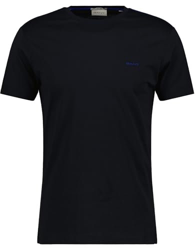 Gant Herren Contrast Logo SS T-Shirt, Black, 58