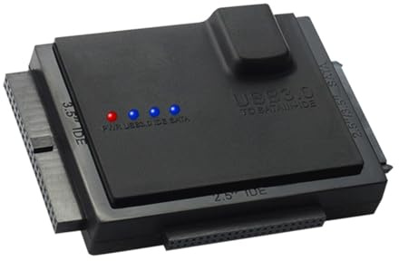 Mikikit Festplattenadapter USB zu IDE Konverter für 2,5 und 3,5 Zoll HDD SSD bis 5000gb Schwarz Abs Unterstützt Gleichzeitigen Anschluss von Zwei Laufwerken ohne Installation