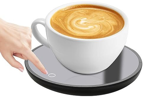 Tassenwärmer, CJBIN Elektrischer Kaffeewärmer mit 2 Temperatureinstellungen, Kaffeetassenwärmer, Büro Schreibtisch Gadgets, Getränkewärmer für für Kakao, Tee, Wasser, Milch Wärmeplatte (Schwarz)