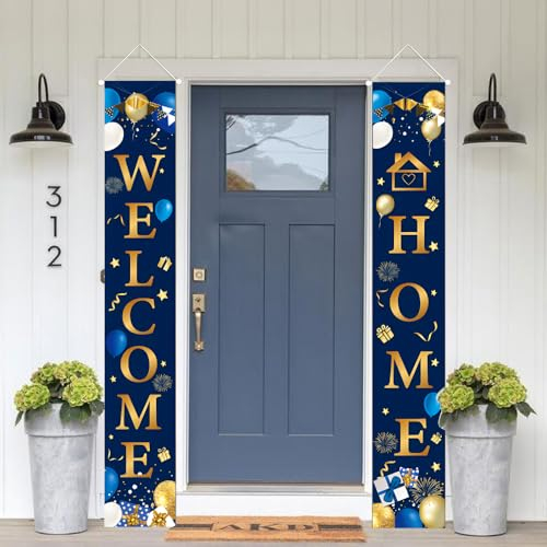 ‎posionks 30 X 180 cm Welcome Home Door Banner Decor Willkommen Zuhause Banner Polyester-Gewebe Willkommen Zuhause Deko Mit Umhängeband Welcome Home Deko Banner für die Partydekoration zu Hause