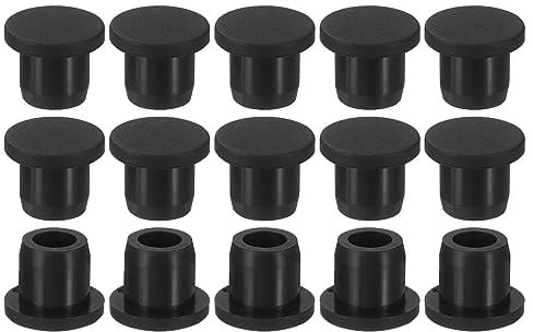 sourcing map Silikon Gummi Loch Stopfen Weich Flexibler Stopfen für 10-11mm Loch Schwarz 15Stk