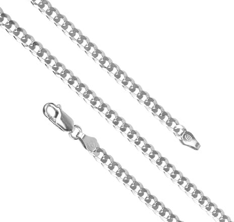 CC-Style - Panzerkette in 925 Sterling Silber - Halskette ohne Anhänger - mit Schmuckbox | Stärke: 4,1 mm - Länge: 60 cm