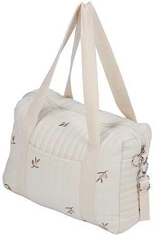 Baby-Kinderwagen-Tasche, Multifunktionale Check-Tasche, Reißverschluss-Stickerei, Wiederverwendbare Handtasche, Windeltasche (Olivenbeutel)