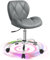 Bürostuhl, schreibtischstuhl,bürostuhl ohne armlehne, leicht zu verstauen, bequemer bürostuhl ergonomisch hilft gegen Ermüdung, PU-Leder drehstuhl mit rollen,drehstühle für Heim und Büro(Grau)