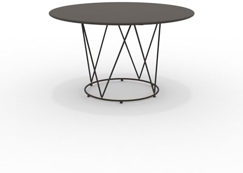 MONDO VIRO Runder Tisch aus verzinktem Metall mit Sockel Daisy für den Garten, zerlegbar (groß - cm Ø130x75h, Bronze)