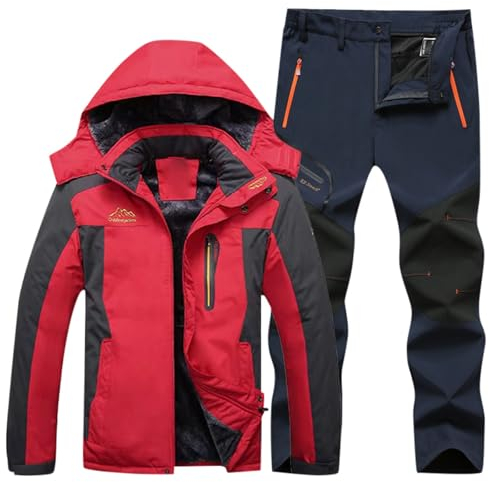 Kinder-Skianzüge Zweiteiler Winterjacke Damen Warm Damen Winterjacke Skianzug Damen Set Skihosen Für Damen Skianzug Skihose Snowboard Herren Winterjacke Damen Skihose Damen Rot Skianzüge