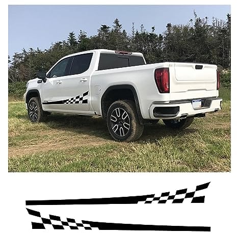 Karosserie Kofferraum Dekoration Aufkleber Taille Linien Aufkleber Tür Seitendekor Aufkleber für Ford F150 Dodge RAM Isuzu Dmax,A-Black