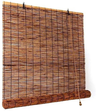 Enrouleur Naturel Bambou Rideau de Roseau Anti-UV - Store Extérieur Terrasse avec Levage - 100x200, 120x160, 150x180cm - Pour Fenêtre et Porte - Décoratif (Colo)