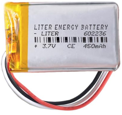 Batterie à 3 Fils 602236 LiPo 3.7V 450mAh 1.665Wh 1S 5C Liter Energy Battery Rechargeable avec PCM thermistance NTC Montre électronique Ne Convient Pas à la Radiocommande 38x22x6mm (3P|450mAh|602236)