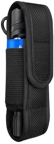 1/2 funda para linterna, funda protectora de nylon portátil, bolsa de transporte para linterna, portalámparas para camping, senderismo, escalada, caza