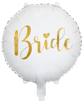 Folienballon BRIDE Luftballon Gold Weiß Hochzeitsdeko Deko Hochzeit Verlobung Ballon JGA Deko Hen Party Hochzeit Deko Weiß Blumen