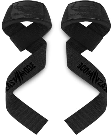 BEAST RAGE Zughilfen für Krafttraining (Fitness Straps) Kreuzheben Gurte Frauen Männer (Gepolstert) Gewichthebergurte Baumwolle Handgelenkstütze Griffe Hantel Bar (Lifting Straps) (Schwarzes Gel)