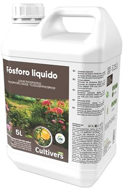 CULTIVERS Fósforo Ecológico Líquido 5 L. Abono y Fertilizante para Plantas y Cultivos, proviene de la Roca Fosfórica. Mejora Raíces, Floración, Fructificación y Resistencia a Enfermedades y Estrés
