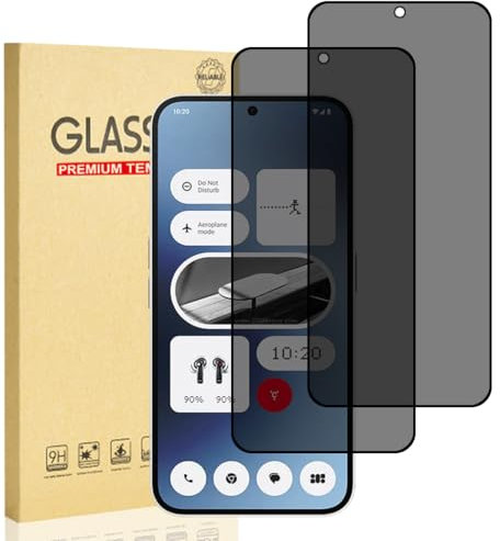 Hejkaoe Verre Trempé Anti-Espion pour Nothing Phone 2a, Privacy Protection D'écran, Film en Verre Trempé, Dureté 9H, Anti-Rayures, Sans Bulles, Anti-empreintes, Facile à Installer, 2 Pièces
