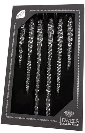 Krebs Glas Lauscha - Weihnachtsdekoration/Christbaumschmuck aus Glas - Weihnachtsbaumanhänger Motiv: Eiszapfen - Größe: ca. 10/15/20 cm