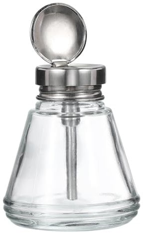 PATIKIL 150ML Alcohol Dispenser Bottle, 1 Pcs Tapered Stainless Steel Flip Cover Pump Dispenser Bottle with Metal Pipe for Nail Polish Makeup Remover