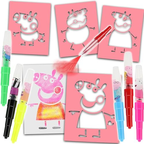 alles-meine.de GmbH Pustestifte/Zauberstifte - viele Motive & Sets wählbar - mit Schablonen - Kinder Air Brush Airbrush Zauberstift Blo Blow Pens Blopens Zauberstift Schablone ..