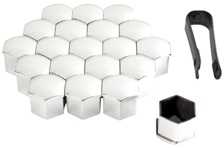 Kasmole Auto-Radmutter-Abdeckung, Auto-Radmutter-Kappen,Abdeckungen für Radschrauben-Radmuttern - 20 Stück Reifen-Schraubkappen mit Entfernungswerkzeug, 17 mm, 19 mm, 21 mm Reifenmutternabdeckungen,