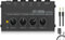 HSCLPM Headphone Amplifier with Audio Cable, HA400 4-Channel Metal Stereo Audio Amplifier, Mini Earphone Splitter W/ 1/4 TRS & DC 12V Power Adapter, for Sound Mixer PC Guitar Studio Stage (Black)