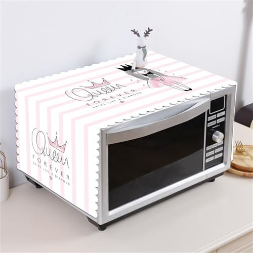 Treer Microwave Dust Cover, Universal Microwave Dust Proof Covers Microwave Oven Dust Cover Protective for Home Kitchen Microwave Decor (35 * 100cm,Pink Girl)
