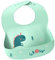 SGERUFZ 1 Pcs Silikon Baby Lätzchen mit Auffangschale BPA-frei Leicht zu Reinigen Wasserdicht für Jungen und Mädchen Dinosaurier Grau