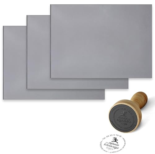 3 Stück A4 Laser Gummi Blatt Pad, Stempelgummi Laser Gummistempel, Stempelgummi Für Laser Lasergummi Stempel Gummi-Stempelblatt Rubber Stamp Sheet Für Diy Crafts Stamp Gravurmaschinen 297x210x2,3mm