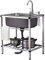 Fregadero de cocina de pie, fregadero comercial para exteriores, fregadero de cocina industrial para restaurantes y catering, fregadero de acero inoxidable de una sola cubeta para habitaciones,