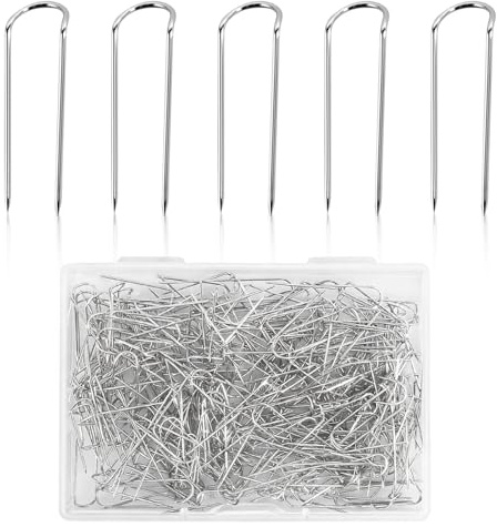 300 Stück Stecknadeln U-Form, Edelstahl Stecknadel Ohne Kopf | U förmige Pins Nähen mit Box Sticknadeln für Nähen Basteln Nähprojekte DIY Projekte