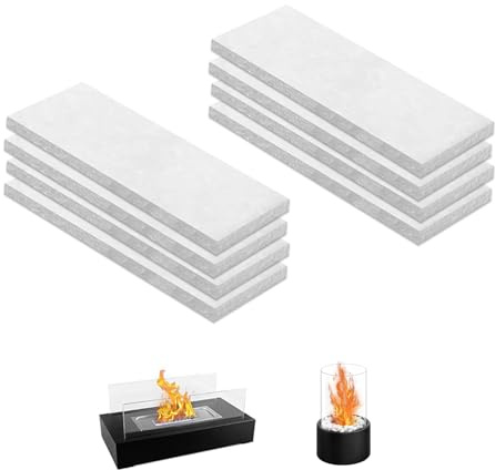 8PCS Ceramic Wool Sponge, 300x100x10mm Cotton Wool Bio Ethanol Wools Table Top Fire Accessories for Bioethanol Fireplace Table Top Bio Ethanol Burner