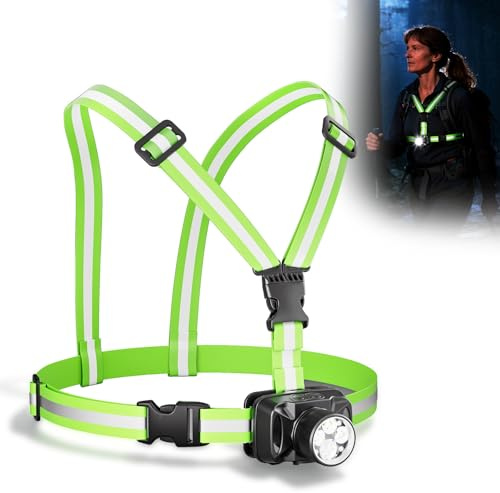 EPROICKS Luz Running Correr Pecho, 550LM Linterna Nocturna para Correr con Correas Reflectantes 360°, 6 Modos, Ajustable 90°, IPX4 Impermeable, Recargable USB, para Senderismo, Caminar