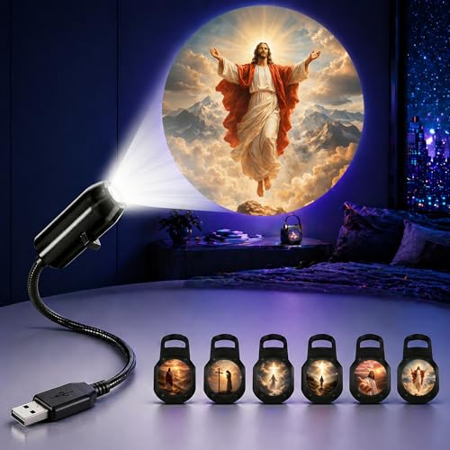 Proiettore di religione cristiana luce notturna 2-in-1 USB Mini proiezione LED