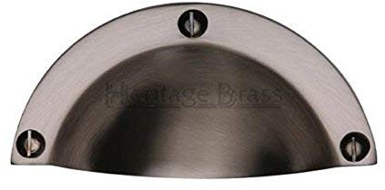 Chivrose Ltd Solid Face Fix Shaker Style Hooded Drawer Cabinet Cup Pull Handle 95mm (Matt Bronze)