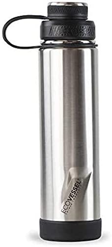 EcoVessel Boulder-24oz Bottiglia per bevande calde o fredde in acciaio inossidabile con triplo isolamento, Silver Express