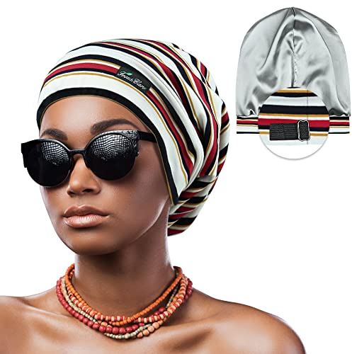Mit Satin gefütterte Schlafmütze, verstellbar, Geschenk für Damen