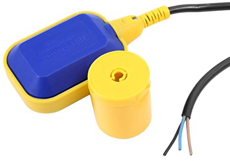 Interruptor Flotante, Interruptor Nivel Agua con Cable de 5 m, Interruptor de Flotador Rectangular, para Bomba, Depósito Líquido, Nivel de Agua, 250 V 15 (8) A