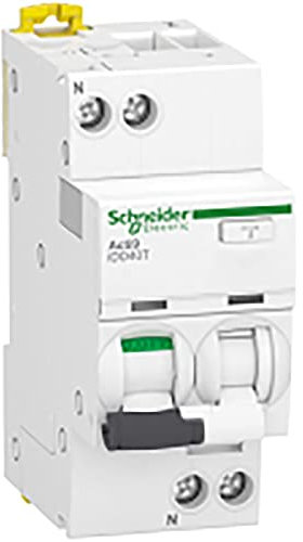 Schneider Electric - Acti9 iDD40T - disjoncteur différentiel - 1P+N C 10A 4500A/6kA 300mA type AC - A9DA6610