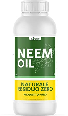 CLOSTER Aceite de Neem Puro (1LT) - Insecticida Plantas Natural Anti Mosquitos Contra Chinches Pulgones Cochinilla Ácaros Araña Roja - Desinfestante Eficaz y Ecológico