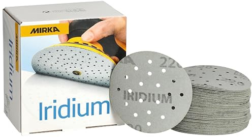 Mirka Schleifpapier Iridium Ø 77 mm Grip 20 Loch Korn 220 50 Stk | Premium-Schleifpapier für Lack Spachtel Grundierung Holz Stahl Kunststoff 50 Stück Korn 220 Klettsystem