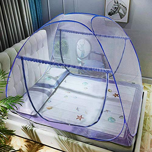 Tienda de campaña portátil con mosquitera desplegable para cama, bebé y adultos, 79 pulgadas de largo x 71 pulgadas de ancho x 59 pulgadas de alto, mosquitera plegable grande con parte inferior de red