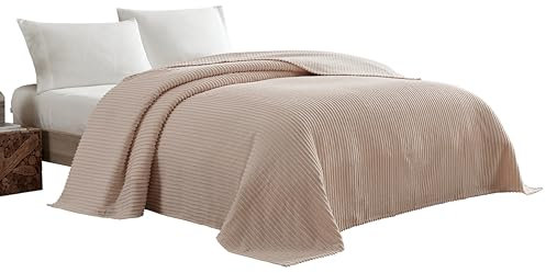 Beatrice Home Fashions Couvre-lit en Chenille, Rose poudré, lit Double