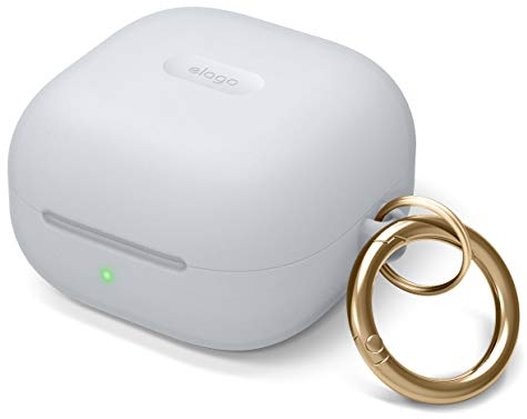 elago Silicone Case with Keychain Compatible with Samsung Galaxy Buds FE, Buds2 Pro/Compatible with Galaxy Buds2, Buds Pro/Galaxy Buds Live (Nightglow Blue)