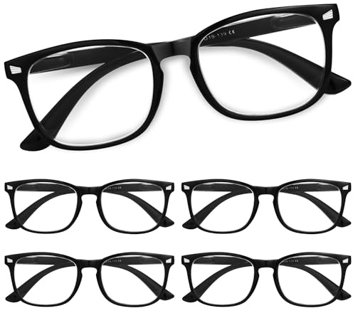 CCVOO Lesebrille für damen und herren mit blaulichtfilter - Augenoptik Brille Lesehilfe für Damen Herren (Schwarz, +2)