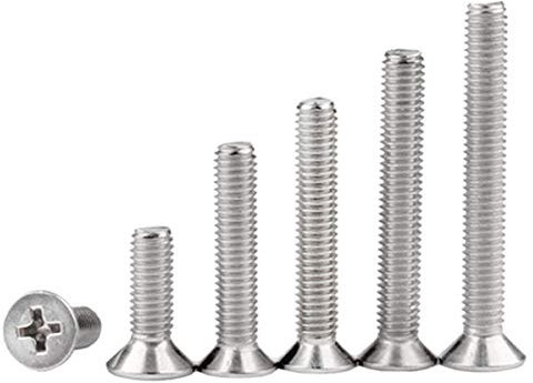 KINDOYO 100/200 Stück Senkkopfschrauben Edelstahl - M1.2 Flachkreuz Flachkopfschrauben Kit Set Flachkopf Maschinenschrauben Kreuzschlitz Metallschrauben Befestigungsschrauben, M1.2 * 4 x 200 Stücke