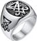 FaithHeart Herren Männer Ring Retro Satanic Lucifer Fingerring Hip pop Statement Ring Partnerring Freundschaftsring für Geburtstag Halloween