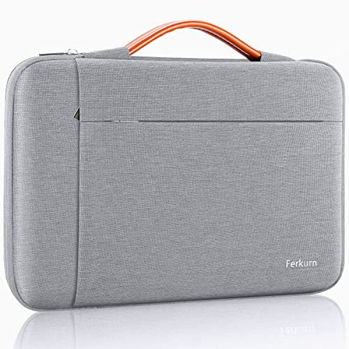 Ferkurn Laptop Chromebook Case Sleeve Cover Compatible with Macbook Air/Pro, iPad, Surface Pro, Acer, HP, ASUS Vivobook, Samsung, Waterproof Slim Carrying Computer Bag 12-12.3 inch, Light Gray