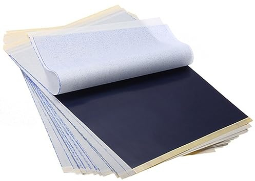 USTNIR A4 Tattoo Transferpapier,25 Blatt Tattoo Papier Kohlepapier Tattoo Zubehör,Stencil Papier Tattoo,Matrizenpapier Tattoo,Thermoschablonenpapier für Freihändig Und Thermodrucker
